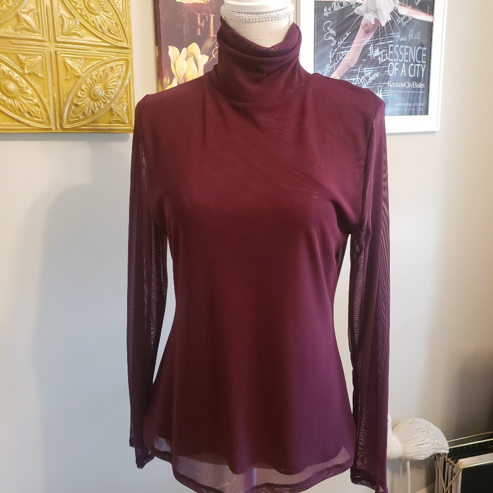 NEW - INC long sleeved, sheer, lined blouse L 🥀